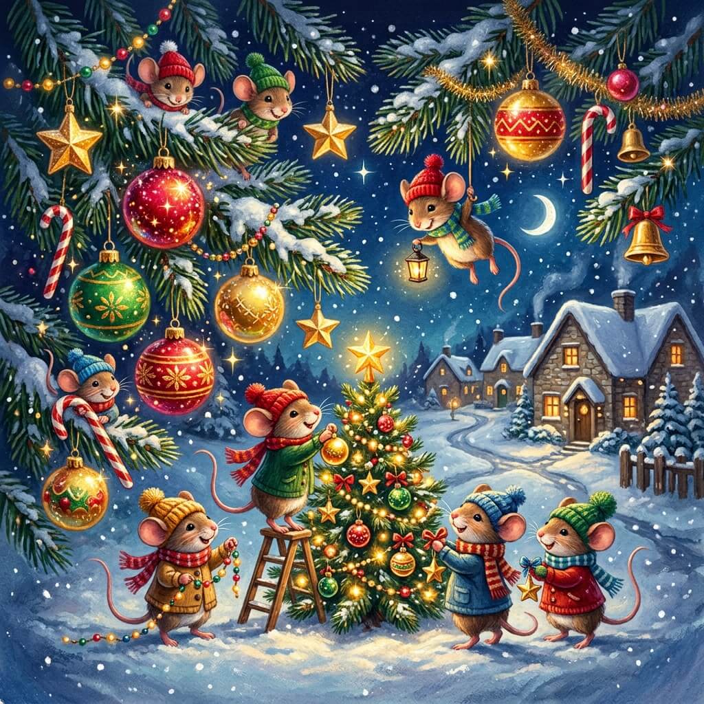 Festive Shapes illustrated Christmas card sample