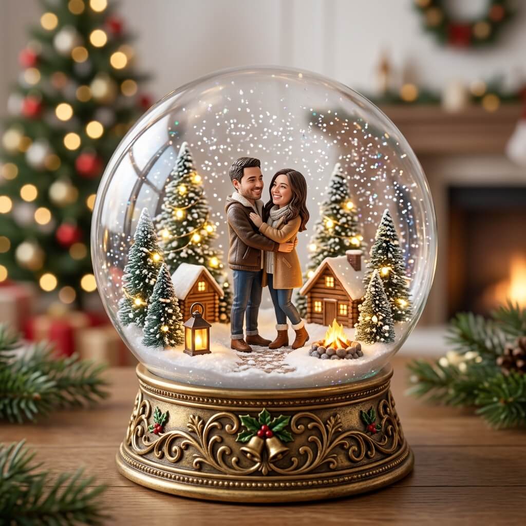 Snow Globe Christmas card style sample